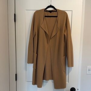 J Crew - Long Open Front Camel Cardigan Coatigan - sz M